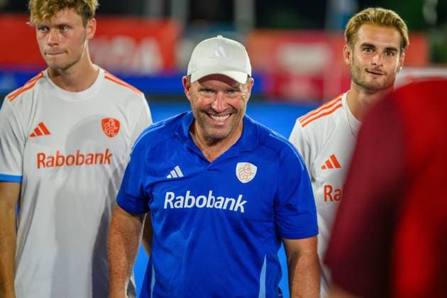 WAVER, 26-06-2026, Belfius Hockey Arena, FIH Hockey Pro League Men, Season 2025-2026. Jeroen Delmee celebrates the victory of the game Netherlands - Australia (men; 2nd match). Netherlands - Australia (men; 2nd match)  x204670154x Copyright:
