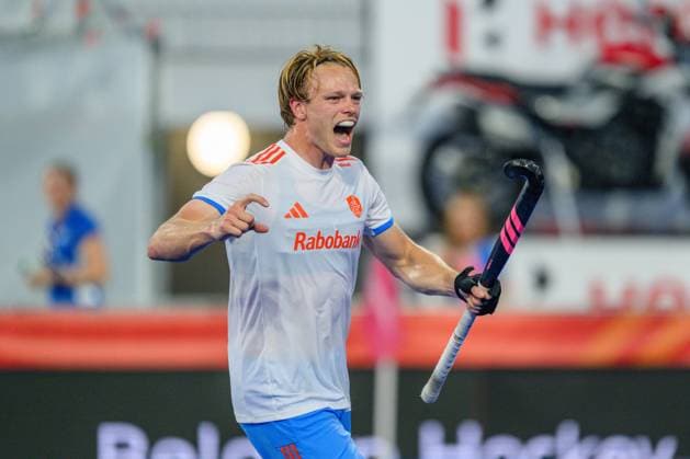 WAVER, 26-06-2026, Belfius Hockey Arena, FIH Hockey Pro League Men, Season 2025-2026. Jip Janssen celebrating the goal scored during the game Netherlands - Australia (men; 2nd match). Netherlands - Australia (men; 2nd match)  x204670456x Copyright: