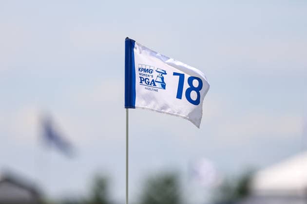 The pin flag at the 18th green during the second round of the 2026 KPMG Women s PGA, Golf Herren Championship at Hazeltine National Golf Club on June 26, 2026 in Chaska, Minnesota. CSM. Chaska USA - ZUMAc04_ 20260626_zma_c04_146 Copyright: xStevenxGarciax