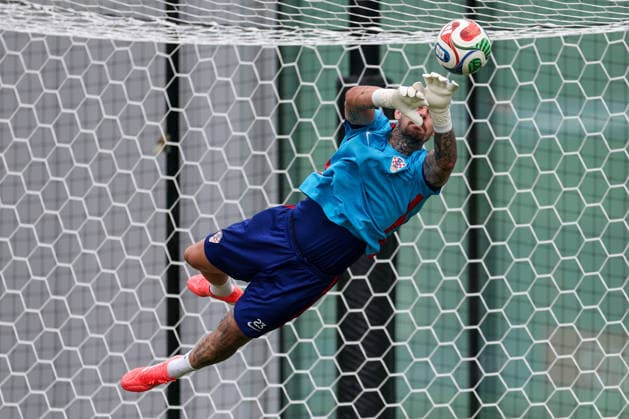 Croatia Training And press conference, PK, Pressekonferenz - FIFA World Cup, WM, Weltmeisterschaft, Fussball 2026 Dominik Kotarski during the training session of Croatia one day ahead of the FIFA World Cup 2026 Group L match between Croatia and Ghana at Philadelphia Stadium on June 26, 2026 in Philadelphia, Pennsylvania, United States.  IgorxKralj PIXSELL