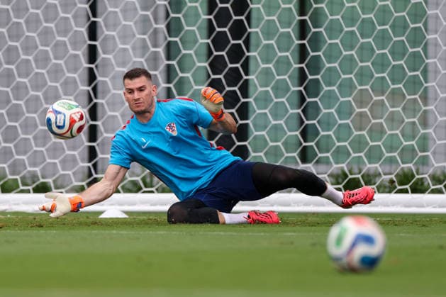 Croatia Training And press conference, PK, Pressekonferenz - FIFA World Cup, WM, Weltmeisterschaft, Fussball 2026 Dominik Livakovic during the training session of Croatia one day ahead of the FIFA World Cup 2026 Group L match between Croatia and Ghana at Philadelphia Stadium on June 26, 2026 in Philadelphia, Pennsylvania, United States.  IgorxKralj PIXSELL