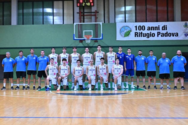 BASKETBALL - Exhibition Game - V. De Silvestro Memorial ? B. Meneghin Trophy - Germany vs. Greece Photo by IPA ABACAPRESS.COM86106469 - Hellenic U20 team Domegge di Cadore (BL) Italy  Copyright: xIPAxSport ABACAx