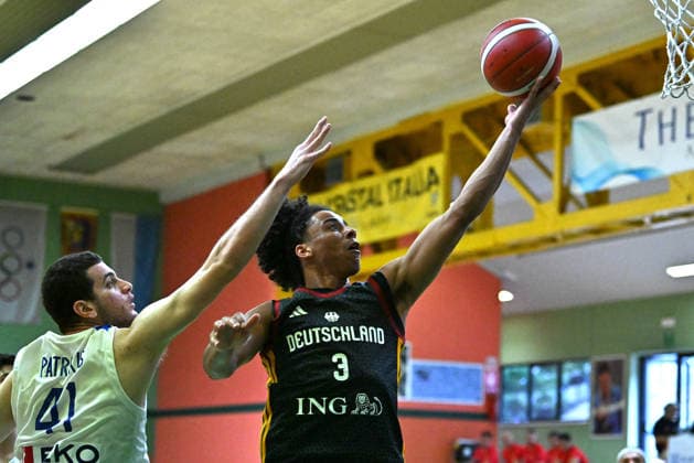 BASKETBALL - Exhibition Game - V. De Silvestro Memorial ? B. Meneghin Trophy - Germany vs. Greece Photo by IPA ABACAPRESS.COM86106470 - Remagen Davi (Germany) Domegge di Cadore (BL) Italy  Copyright: xIPAxSport ABACAx