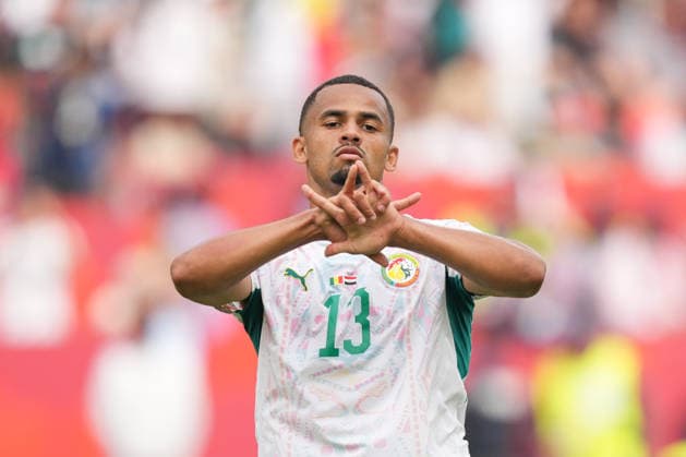Senegal v Iraq - 2026 FIFA World Cup, WM, Weltmeisterschaft, Fussball Group I Iliman Ndiaye 13 of Senegal is celebrating after scoring a goal during the 2026 FIFA World Cup Group I match between Senegal and Iraq at Toronto Stadium. on June 26, 2026 in Toronto, Canada. (Photo by Leonardo Ramirez Eyepix Group) Copyright: xLeonardoxRamirezx xEyepixxGroupx LR26062026-05650
