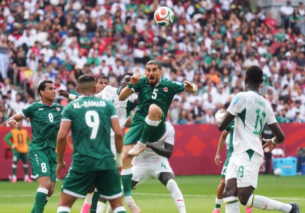 June 26, 2026, Toronto, On, CANADA: Iraq s Akam Hashim (5) clears the ball against Senegal during the first half of a World Cup Group I soccer match, in Toronto on Friday, June 26, 2026. Canada News - June 26, 2026  - ZUMAc35_ 20260626_zaf_c35_175 Copyright: xNathanxDenettex