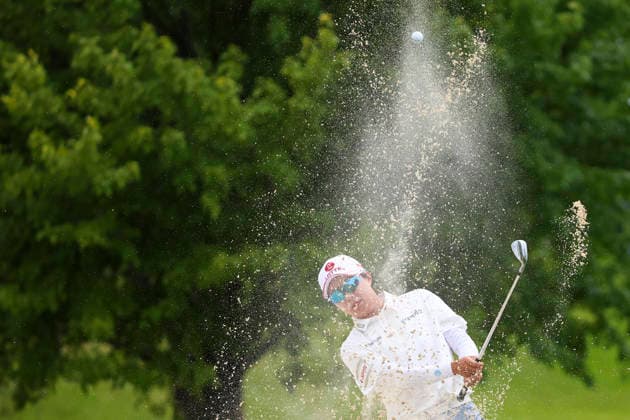June 26, 2026, Chaska, Minnesota, United States: HYO JOO KIM observes her bunker shot at hole two. This is the second day of the 2026 KPMG WomenÃ¢â‚¬â ¢s PGA, Golf Herren Championship at Hazeltine National Golf Course in Chaska Minnesota. 2026 KPMG WomenÃ¢â‚¬â ¢S PGA Championship - Day 2  - ZUMAt166 20260626_zsp_t166_144 Copyright: xMichaelxTurnerx