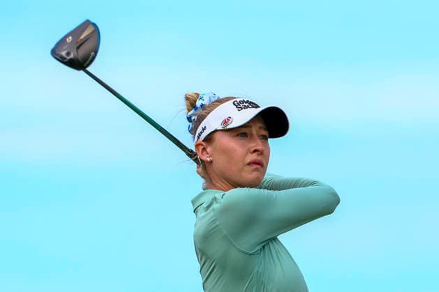 June 26, 2026, Chaska, Minnesota, United States: NELLY KORDA watches her drive from the tee box at hole three. This is the second day of the 2026 KPMG WomenÃ¢â‚¬â ¢s PGA, Golf Herren Championship at Hazeltine National Golf Course in Chaska Minnesota. 2026 KPMG WomenÃ¢â‚¬â ¢S PGA Championship - Day 2  - ZUMAt166 20260626_zsp_t166_147 Copyright: xMichaelxTurnerx
