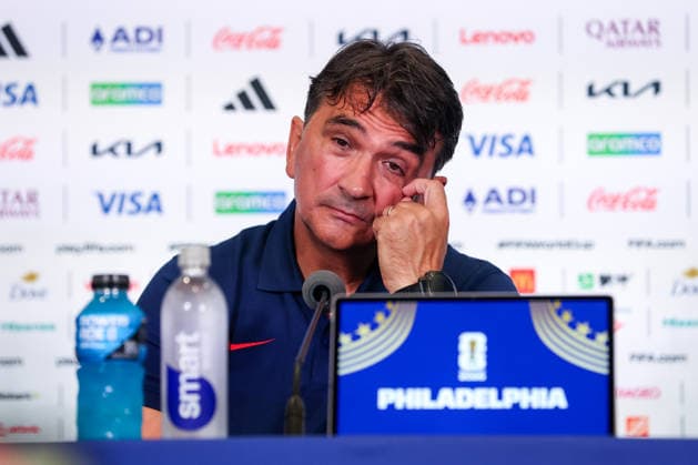Croatia Training And press conference, PK, Pressekonferenz - FIFA World Cup, WM, Weltmeisterschaft, Fussball 2026 Croatia Head Coach Zlatko Dalic speaks during the press conference of Croatia one day ahead of the FIFA World Cup 2026 Group L match between Croatia and Ghana at Philadelphia Stadium on June 26, 2026 in Philadelphia, Pennsylvania.  IgorxKralj PIXSELL