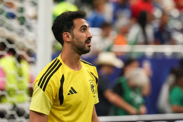 HOUSTON, TX - JUNE 26: Mohammed al-Owais 21 of Saudi Arabia on the pitch before the FIFA World Cup, WM, Weltmeisterschaft, Fussball 2026 Group H match between Cabo Verde and Saudi Arabia on June 26, 2026, at Houston Stadium in Houston, Texas. (Photo by David Buono Icon Sportswire). SOCCER: JUN 26 FIFA World Cup 26 Group H - Cabo Verde vs Saudi Arabia EDITORIAL USE ONLY Icon260626013