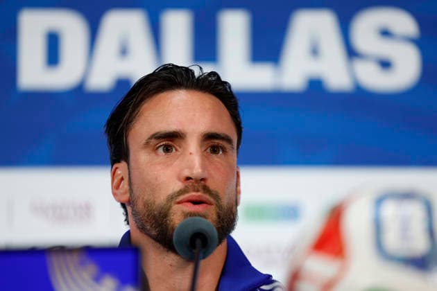 Nicolás Tagliafico of Argentina speaks at a press conference, PK, Pressekonferenz in Dallas, United States, 26 June 2026. Press conference with the Argentine national team, Nationalteam in the United States !ACHTUNG: NUR REDAKTIONELLE NUTZUNG!  Copyright: xMariscalx GR6030 20260626-55020724066_1