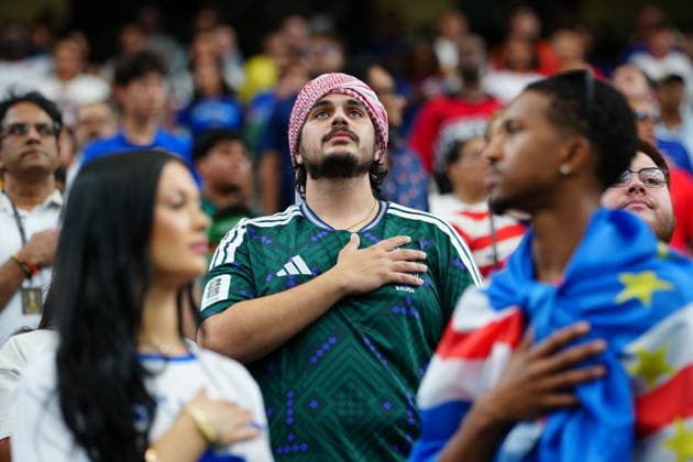 Cape Verde v Saudi Arabia - FIFA World Cup, WM, Weltmeisterschaft, Fussball 2026 - Group H HOUSTON, USA - JUNE 26: Players of Saudi Arabia warm up prior the FIFA World Cup 2026 Group H match between Capo Verde and Saudi Arabia at Houston Stadium on June 26, 2026 in Houston, Texas. Hakan Akgun Anadolu Texas United States. Editorial use only. Please get in touch for any other usage.  Copyright: x2026xAnadoluxHakanxAkgunx