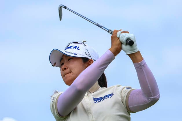 June 26, 2026, Chaska, Minnesota, United States: A LIM KIM watches her drive at hole eight. This is the second day of the 2026 KPMG WomenÃ¢â‚¬â ¢s PGA, Golf Herren Championship at Hazeltine National Golf Course in Chaska Minnesota. Chaska United States - ZUMAt166 20260626_zsp_t166_111 Copyright: xMichaelxTurnerx