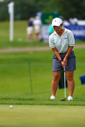 June 26, 2026, Chaska, Minnesota, United States: JIWON JEON prepares to putt at hole eight. This is the second day of the 2026 KPMG WomenÃ¢â‚¬â ¢s PGA, Golf Herren Championship at Hazeltine National Golf Course in Chaska Minnesota. Chaska United States - ZUMAt166 20260626_zsp_t166_113 Copyright: xMichaelxTurnerx