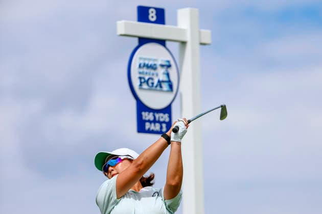 June 26, 2026, Chaska, Minnesota, United States: JIWON JEON hits a drive at hole eight. This is the second day of the 2026 KPMG WomenÃ¢â‚¬â ¢s PGA, Golf Herren Championship at Hazeltine National Golf Course in Chaska Minnesota. Chaska United States - ZUMAt166 20260626_zsp_t166_118 Copyright: xMichaelxTurnerx