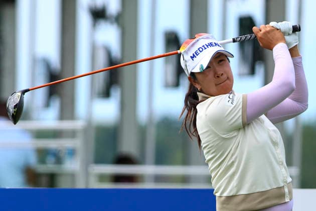 June 26, 2026, Chaska, Minnesota, United States: A LIM KIM watches her drive at hole eleven. This is the second day of the 2026 KPMG WomenÃ¢â‚¬â ¢s PGA, Golf Herren Championship at Hazeltine National Golf Course in Chaska Minnesota. Chaska United States - ZUMAt166 20260626_zsp_t166_126 Copyright: xMichaelxTurnerx