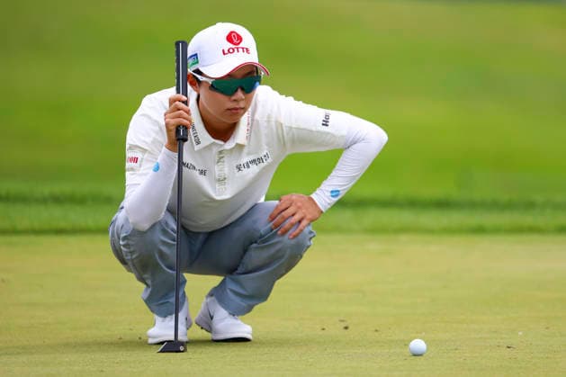 June 26, 2026, Chaska, Minnesota, United States: HYO JOO KIM prepares to putt at hole two. This is the second day of the 2026 KPMG WomenÃ¢â‚¬â ¢s PGA, Golf Herren Championship at Hazeltine National Golf Course in Chaska Minnesota. Chaska United States - ZUMAt166 20260626_zsp_t166_151 Copyright: xMichaelxTurnerx