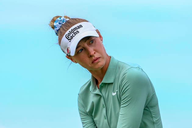 June 26, 2026, Chaska, Minnesota, United States: NELLY KORDA prepares for a drive at hole three. This is the second day of the 2026 KPMG WomenÃ¢â‚¬â ¢s PGA, Golf Herren Championship at Hazeltine National Golf Course in Chaska Minnesota. Chaska United States - ZUMAt166 20260626_zsp_t166_152 Copyright: xMichaelxTurnerx
