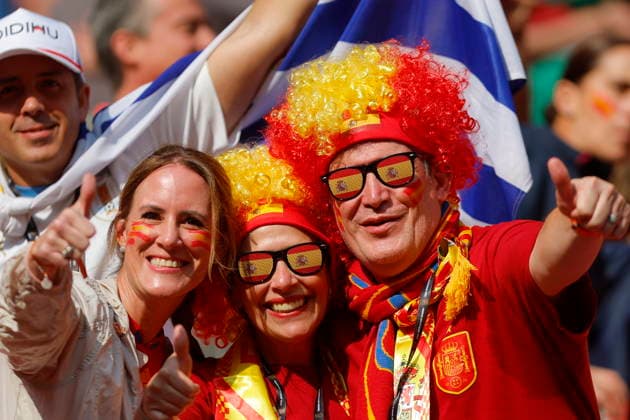 FIFA World Cup, WM, Weltmeisterschaft, Fussball 2026 - Group H - Uruguay vs Spain Fans of Spain cheer on their team before the FIFA World Cup 2026 group stage match, Uruguay against Spain in Guadalajara, Mexico, 26 June 2026. GUADALAJARA Mexico  Copyright: xFRANCISCOxGUASCOx