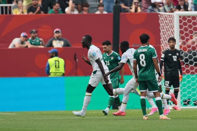 Toronto, Canada - 26 June: Pape Gueye 26 of Senegal celebrates after scoring his team s third goal during the FIFA World Cup, WM, Weltmeisterschaft, Fussball 2026 match between Senegal vs Iraq at Toronto Stadium on 26 June 2026. Toronto Toronto Stadium Canada Copyright: xOPAxImagesxMohammadxKaramalix