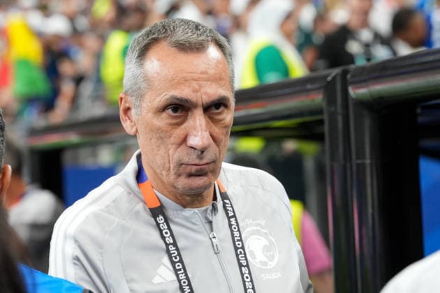 Giorgos Donis, head coach of Saudi Arabia, looks on during a FIFA Men’s World Cup 2026 Group Stage football match between Cape Verde and Saudi Arabia at Houston Stadium, in Houston on June 26th 2026 (Photo by LVDIDI SPP)  Copyright: xLVDIDI SPPx Sportspressphoto_SPR177814
