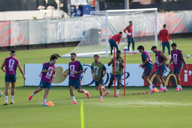 FIFA World Cup, WM, Weltmeisterschaft, Fussball 2026 - Portugal press conference, PK, Pressekonferenz Portugal national soccer team players during a training session at the training site at Garden District Park ahead of the FIFA World Cup 2026 in Palm Beach, Florida, USA, 27 June 2026. Palm Beach Florida United States  Copyright: xMIGUELxA.xLOPESx