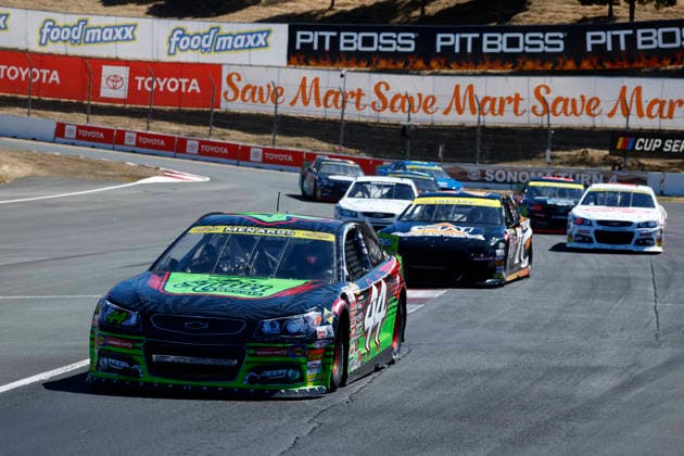 SONOMA, CA - JUNE 26: Jeff Anton ( 44 Deerpark Recycling Squid Decals Chevrolet) racing during the General Tire 150 ARCA Menards Series West race on June 26, 2026, at Sonoma Raceway in Sonoma, CA. (Photo by Jeff Speer Sonoma Raceway Icon Sportswire) AUTO: JUN 26 ARCA Menards Series West General Tire 150 EDITORIAL USE ONLY Icon2606261995