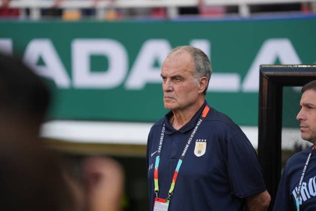 Uruguay v Spain - FIFA World Cup, WM, Weltmeisterschaft, Fussball 2026 - Group H ZAPOPAN, MEXICO - JUNE 26: Head coach Marcelo Bielsa of Uruguay looks on during the 2026 FIFA World Cup First Stage Group H match between Uruguay and Spain at Estadio Akron (Guadalajara Stadium) in Zapopan, Guadalajara, Mexico on June 26, 2026. Juancho Torres Anadolu Jalisco Mexico. Editorial use only. Please get in touch for any other usage.  Copyright: x2026xAnadoluxJuanchoxTorresx