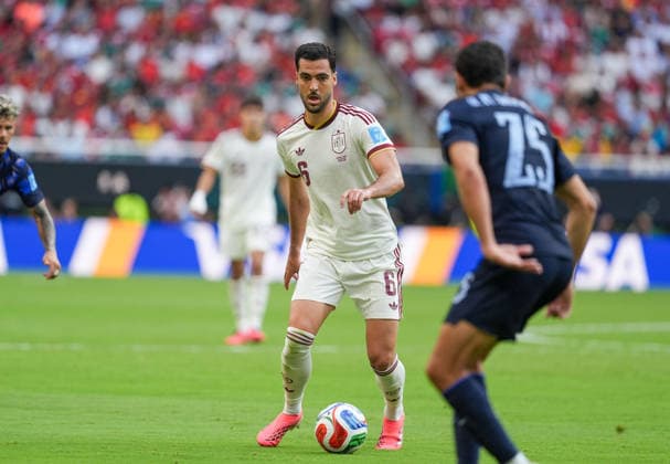 Uruguay v Spain - FIFA World Cup, WM, Weltmeisterschaft, Fussball 2026 - Group H ZAPOPAN, MEXICO - JUNE 26: Mikel Merino of Spain in action during the 2026 FIFA World Cup First Stage Group H match between Uruguay and Spain at Estadio Akron (Guadalajara Stadium) in Zapopan, Guadalajara, Mexico on June 26, 2026. Juancho Torres Anadolu Jalisco Mexico. Editorial use only. Please get in touch for any other usage.  Copyright: x2026xAnadoluxJuanchoxTorresx