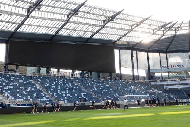SOCCER - FIFA World Cup, WM, Weltmeisterschaft, Fussball 2026 KANSAS CITY,KANSAS,USA,26.JUN.26 - SOCCER - FIFA World Cup 2026, group stage, Algeria vs Austria, preview, training team AUT. Image shows the team of AUT and the Sporting KC Stadium.  GEPAxpictures xArminxRauthner