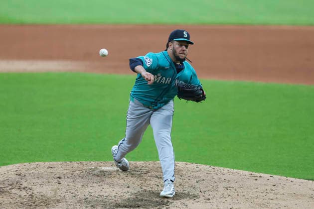 June 26, 2026: Seattle Mariners pitcher Luis Castillo (58) throws a pitch during the fourth inning of the Major League Baseball game between the Seattle Mariners and Cleveland Guardians at Progressive Field in Cleveland, Ohio. CSM MLB, Baseball Herren, USA 2026: Mariners Vs Guardians JUN 26  - ZUMAc04_ 20260626_zma_c04_255 Copyright: xBrianxFisherx