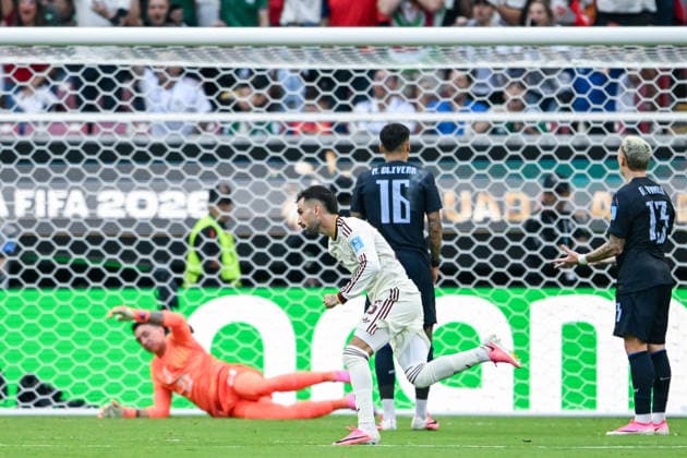 Alex Baena of Spain celebrates after scoring the team s first goal during a FIFA Men’s World Cup 2026 Group Stage football match between Uruguay and Spain at Guadalajara Stadium, in Guadalajara on June 26th 2026 (Photo by Nayra Halm SPP)  Copyright: xNayraxHalm SPPx Sportspressphoto_SPR177879
