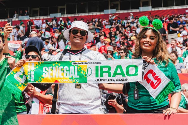TORONTO, ON - JUNE 26: Supporters are seen before the FIFA World Cup, WM, Weltmeisterschaft, Fussball 2026 Group I match between Senegal and Iraq on June 26, 2026, at Toronto Stadium in Toronto, ON. (Photo by Mathew Tsang Icon Sportswire) SOCCER: JUN 26 FIFA World Cup 26 Group I - Senegal vs Iraq EDITORIAL USE ONLY Icon260626051