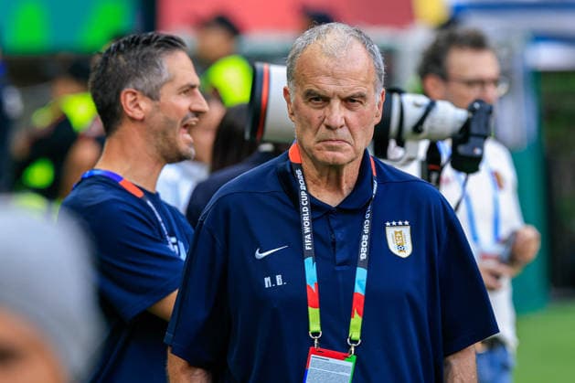 FIFA World Cup, WM, Weltmeisterschaft, Fussball 2026 URUGUAY VS SPAIN FIFA WORLD CUP 2026 URUGUAY VS SPAIN URUGUAY VS SPAIN 26062026 GUADALAJARA, MEXICO. Action photo of Marcelo Bielsa coach of Uruguay, during Group H game of the FIFA World Cup 2026, held at the Estadio Guadalajara of Guadalajara, Jalisco. Foto de accion de Marcelo Bielsa entrenador de Uruguay, durante juego del Grupo H de la Copa del Mundo 2026 de la FIFA, celebrado en el Estadio Guadalajara de Guadalajara, Jalisco. PHOTO BY IMAGENSHOP AGENCIA FOTOGRAFICA GUADALAJARA JALISCO MEXICO *** FIFA WORLD CUP 2026 URUGUAY VS SPAIN FIFA WORLD CUP 2026 URUGUAY VS SPAIN URUGUAY VS SPAIN 06 26 2026 GUADALAJARA, MEXICO Action photo of Marcelo Bielsa, coach of Uruguay, during a Group H match of the 2026 FIFA World Cup, held at the Estadio Guadalajara in Guadalajara, Jalisco Action photo of Marcelo Bielsa, coach of Uruguay, during a Group H match of the 2026 FIFA World Cup, held at the Estadio Guadalajara in Guadalajara, Jalisco. PHOTO BY IMAGENSHOP PHOTO AGENCY GUADALAJARA, JALISCO, MEXICO Copyright: xJORGExREYESx