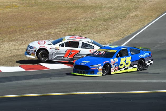 SONOMA, CA JUNE 26: Taylor Mayhew ( 17 MMI Chevrolet) goes airborne on the turn 4 curb during the ARCA Menards Series West General Tire 150 on June 26, 2026, at Sonoma Raceway in Sonoma, CA. (Photo by Chris Williams Sonoma Raceway Icon Sportswire) AUTO: JUN 26 ARCA Menards Series West General Tire 150 EDITORIAL USE ONLY Icon0072606260136