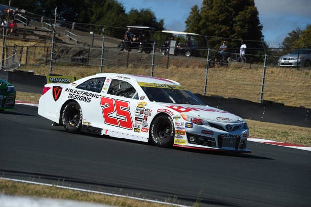 SONOMA, CA JUNE 26: Sam Corry ( 25 Bruce Toyota) drives through turn 7 during the ARCA Menards Series West General Tire 150 on June 26, 2026, at Sonoma Raceway in Sonoma, CA. (Photo by Chris Williams Sonoma Raceway Icon Sportswire) AUTO: JUN 26 ARCA Menards Series West General Tire 150 EDITORIAL USE ONLY Icon0072606260143