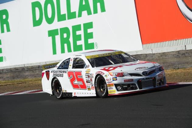 SONOMA, CA JUNE 26: Sam Corry ( 25 Bruce Toyota) exits turn 10 during the ARCA Menards Series West General Tire 150 on June 26, 2026, at Sonoma Raceway in Sonoma, CA. (Photo by Chris Williams Sonoma Raceway Icon Sportswire) AUTO: JUN 26 ARCA Menards Series West General Tire 150 EDITORIAL USE ONLY Icon0072606260161