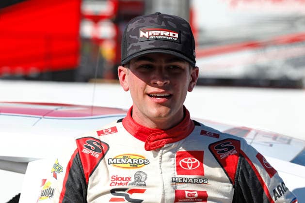 SONOMA, CA - JUNE 26: Sam Corry after winning the General Tire 150 ARCA Menards Series West race on June 26, 2026, at Sonoma Raceway in Sonoma, CA. (Photo by Jeff Speer Sonoma Raceway Icon Sportswire) AUTO: JUN 26 ARCA Menards Series West General Tire 150 EDITORIAL USE ONLY Icon2606265681