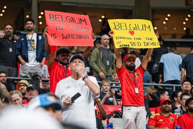 New Zealand vs Belgium - FIFA World Cup, WM, Weltmeisterschaft, Fussball 2026 VANCOUVER, CANADA - JUNE 26 : Illustration picture of Belgium fans during the FIFA World Cup 2026 Group G match between New Zealand and Belgium at the BC Place Stadium on June 26, 2026 in Vancouver, Canada, 26 06 2026 Vancouver Canada  Copyright: xNicoxVereeckenx