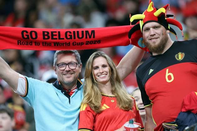 Red Devils supporters pictured before a soccer game between Belgian national team, Nationalteam Red Devils and New Zealand, on Friday 26 June 2026, at the BC Place Vancouver stadium in Vancouver, Canada, the third game in the group stage of the FIFA World Cup, WM, Weltmeisterschaft, Fussball 2026. The Diables Rouges - Rode Duivels were drawn into Group G. BRUNOxFAHY  x179490799x