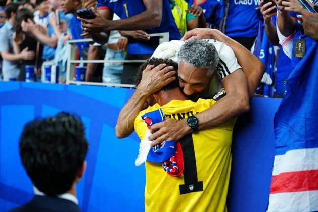 Cape Verde v Saudi Arabia - FIFA World Cup, WM, Weltmeisterschaft, Fussball 2026 - Group H HOUSTON, USA - JUNE 26: Vozinha Dias of Cape Verde celebrates as they qualified for round 32 stage after the FIFA World Cup 2026 Group H match between Cape Verde and Saudi Arabia at Houston Stadium on June 26, 2026 in Houston, Texas. Hakan Akgun Anadolu Texas United States. Editorial use only. Please get in touch for any other usage.  Copyright: x2026xAnadoluxHakanxAkgunx