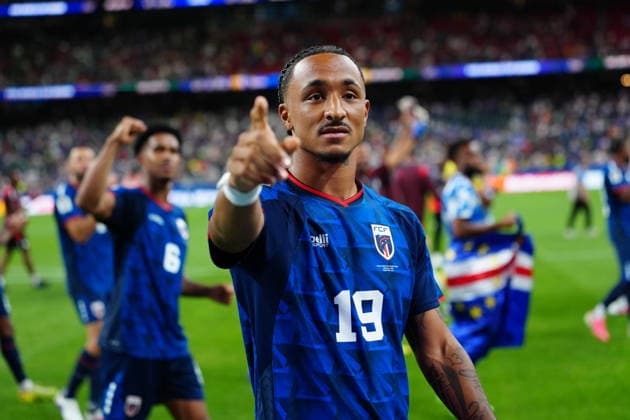 Cape Verde v Saudi Arabia - FIFA World Cup, WM, Weltmeisterschaft, Fussball 2026 - Group H HOUSTON, USA - JUNE 26: Dailon Livramento of Cape Verde celebrates as they qualified for round 32 stage after the FIFA World Cup 2026 Group H match between Cape Verde and Saudi Arabia at Houston Stadium on June 26, 2026 in Houston, Texas. Hakan Akgun Anadolu Texas United States. Editorial use only. Please get in touch for any other usage.  Copyright: x2026xAnadoluxHakanxAkgunx