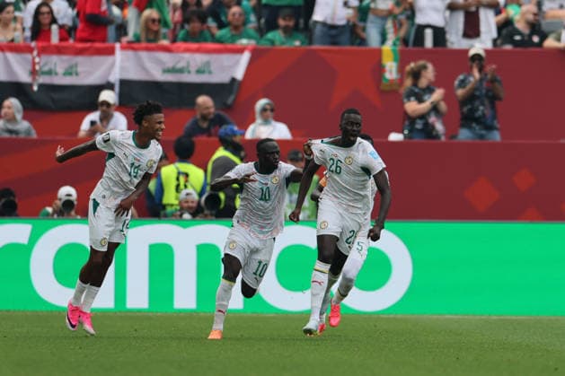 Toronto, Canada - 26 June: Pape Gueye 26 of Senegal celebrates after scoring his team s third goal during the FIFA World Cup, WM, Weltmeisterschaft, Fussball 2026 match between Senegal vs Iraq at Toronto Stadium on 26 June 2026. Toronto Toronto Stadium Canada Copyright: xOPAxImagesxMohammadxKaramalix