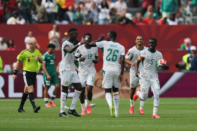 Toronto, Canada - 26 June: Pape Gueye 26 of Senegal celebrates after scoring his team s fourth goal during the FIFA World Cup, WM, Weltmeisterschaft, Fussball 2026 match between Senegal vs Iraq at Toronto Stadium on 26 June 2026. Toronto Toronto Stadium Canada Copyright: xOPAxImagesxMohammadxKaramalix