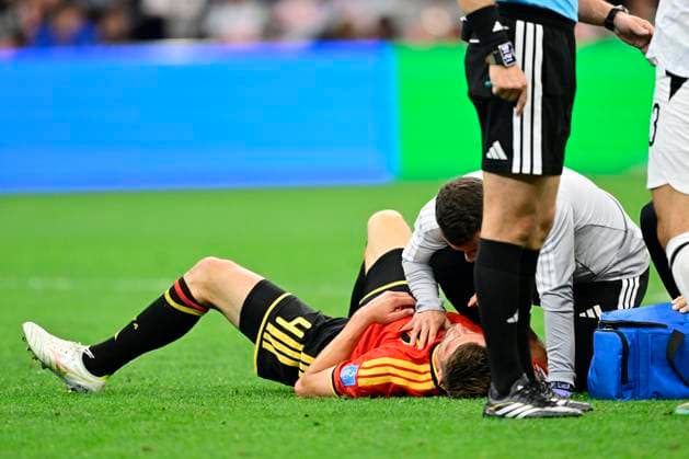 New Zealand vs Belgium - FIFA World Cup, WM, Weltmeisterschaft, Fussball 2026 VANCOUVER, CANADA - JUNE 26 : Mechele Brandon defender of Belgium injured during the FIFA World Cup 2026 Group G match between New Zealand and Belgium at the BC Place Stadium on June 26, 2026 in Vancouver, Canada, 26 06 2026 Vancouver Canada  Copyright: xJanxDexMeuleneirx