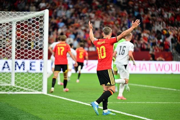 Belgium s Leandro Trossard reacts after an attempt on goal during a soccer game between Belgian national team, Nationalteam Red Devils and New Zealand, on Friday 26 June 2026, at the BC Place Vancouver stadium in Vancouver, Canada, the third game in the group stage of the FIFA World Cup, WM, Weltmeisterschaft, Fussball 2026. The Diables Rouges - Rode Duivels were drawn into Group G. DIRKxWAEM  x179494338x