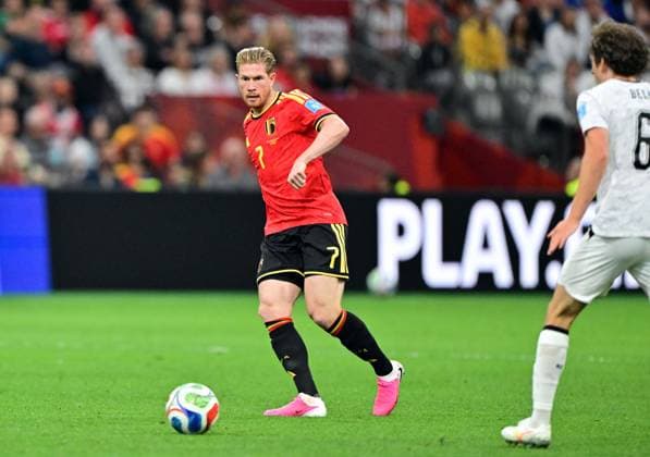 Belgium s Kevin De Bruyne pictured in action during a soccer game between Belgian national team, Nationalteam Red Devils and New Zealand, on Friday 26 June 2026, at the BC Place Vancouver stadium in Vancouver, Canada, the third game in the group stage of the FIFA World Cup, WM, Weltmeisterschaft, Fussball 2026. The Diables Rouges - Rode Duivels were drawn into Group G. DIRKxWAEM  x179494393x