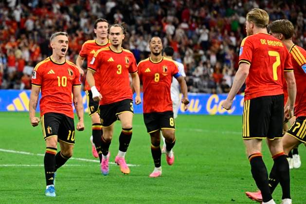 New Zealand vs Belgium - FIFA World Cup, WM, Weltmeisterschaft, Fussball 2026 VANCOUVER, CANADA - JUNE 26 : Trossard Leandro forward of Belgium celebrating scoring a goal during the FIFA World Cup 2026 Group G match between New Zealand and Belgium at the BC Place Stadium on June 26, 2026 in Vancouver, Canada, 26 06 2026 Vancouver Canada  Copyright: xJanxDexMeuleneirx