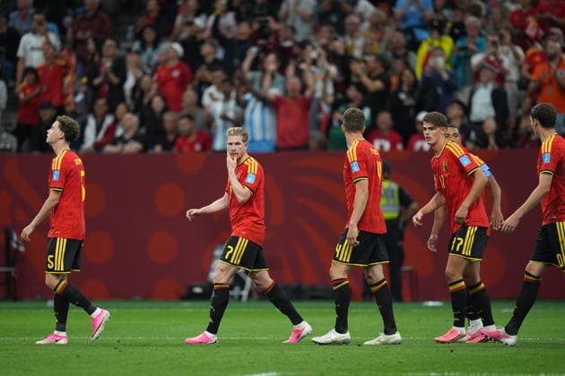 New Zealand v Belgium - FIFA World Cup, WM, Weltmeisterschaft, Fussball 2026 - Group G VANCOUVER, CANADA - JUNE 26: Kevin de Bruyne of Belgium and his teammates celebrates after Trossard s goal during the 2026 FIFA World Cup First Stage Group G match between New Zealand and Belgium at BC Place (Vancouver Stadium) in Vancouver, British Columbia, Canada on June 26, 2026. Ercin Erturk Anadolu British Columbia Canada. Editorial use only. Please get in touch for any other usage.  Copyright: x2026xAnadoluxErcinxErturkx