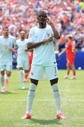 Football - FIFA World Cup, WM, Weltmeisterschaft, Fussball - Group I - Norway v France 26th June 2026 - FIFA World Cup - Group I - Norway v France - Ousmane Dembele of France celebrates after scoring their 1st goal - Photo: Simon Stacpoole Offside. Foxborough USA *** Fußball – FIFA-Weltmeisterschaft, Gruppe I: Norwegen gegen Frankreich, 26. Juni 2026 – FIFA-Weltmeisterschaft, Gruppe I: Norwegen gegen Frankreich – Ousmane Dembélé aus Frankreich jubelt nach seinem ersten Tor. Foto: Simon Stacpoole – Abseits – Foxborough, USA  Copyright: xSimonxStacpoolexOffside