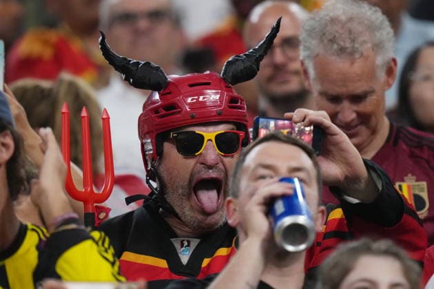June 26, 2026, Vancouver, Bc, CANADA: Belgium fans cheer as they take on New Zealand during the first half of a World Cup Group G soccer match, in Vancouver, on Friday, June 26, 2026. Canada News - June 26, 2026  - ZUMAc35_ 20260626_zaf_c35_316 Copyright: xDarrylxDyckx